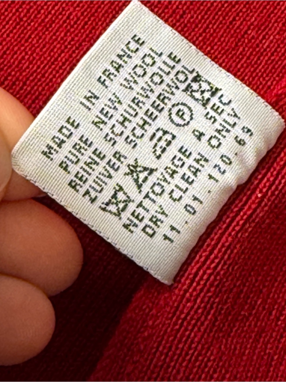Vintage SAINT JAMES France Red 100% Wool Anchor Button Chore Cardigan Jacket - Picture 5 of 11